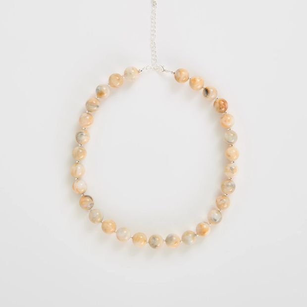 Large Marbled Beaded Necklace