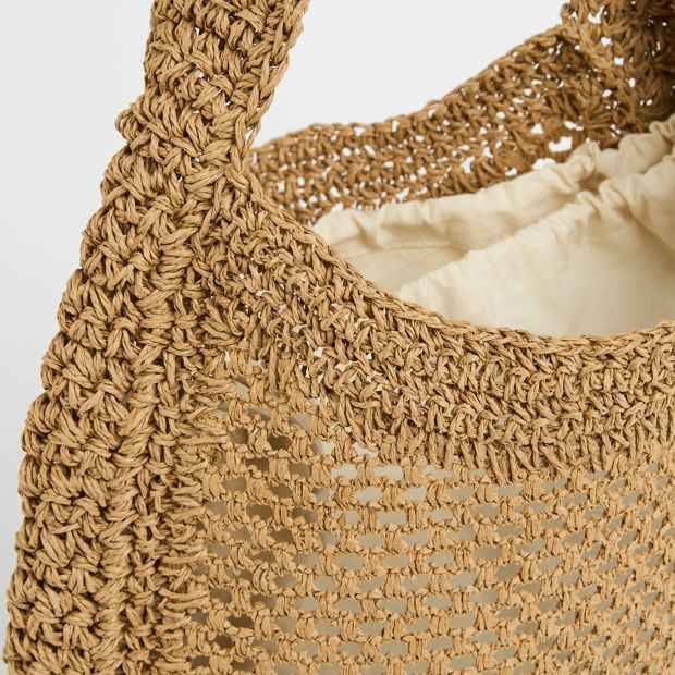 Crochet Paper Straw Shoulder Bag