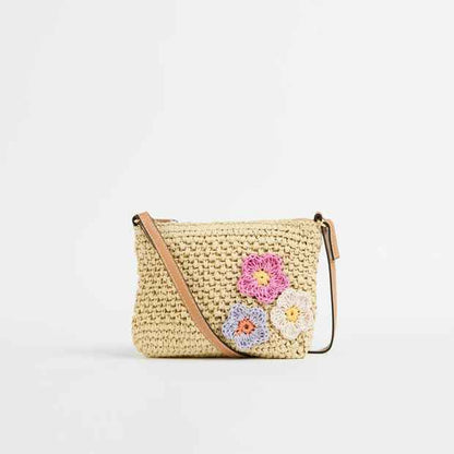 Crochet Flowers Crossbody Bag