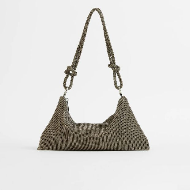 Slouchy Diamante Shoulder Bag