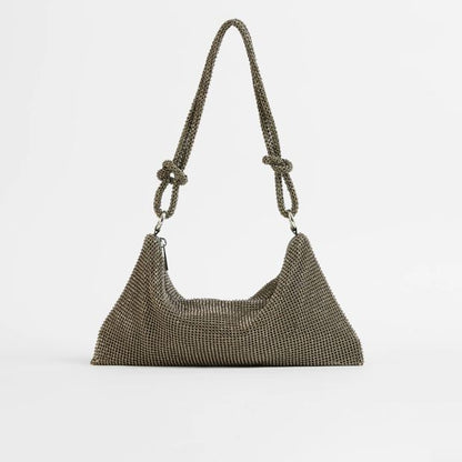 Slouchy Diamante Shoulder Bag