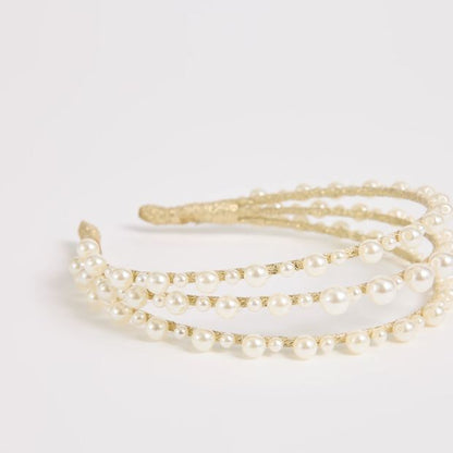 Three-Layer Faux Pearl Headband