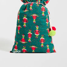 Family Matching the Grinch Christmas Santa Sack