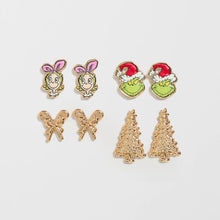 The Grinch 4 Pack Christmas Stud Earrings