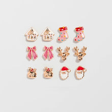 6 Pack Novelty Christmas Stud Earrings