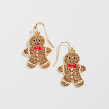 Christmas Gingerbread Drop Earrings