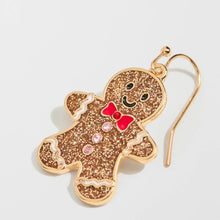 Christmas Gingerbread Drop Earrings