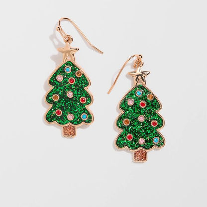 Christmas Tree Drop Earrings