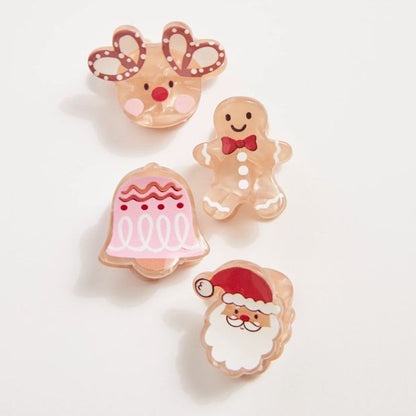 4 Pack Novelty Christmas Claw Clips