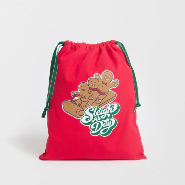 Christmas Sleigh The Day Drawstring Bag