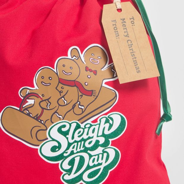 Christmas Sleigh The Day Drawstring Bag