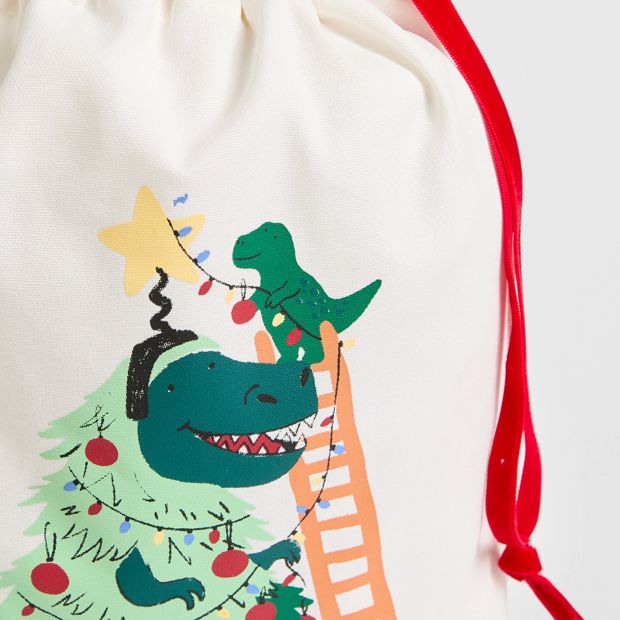 Cotton Tree Rex Christmas Drawstring Bag