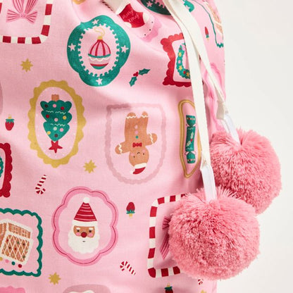 Cotton Christmas Icons Santa Sack