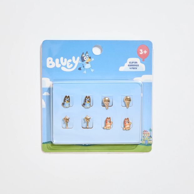 Licensed Bluey & Bingo 4 Pack Clip-On Earrings Set
