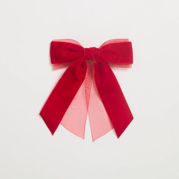 Velvet Bow Christmas Barrette Clip