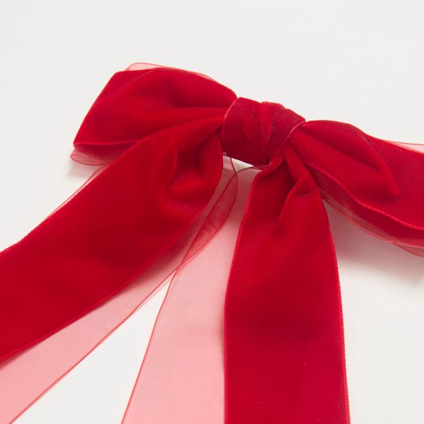 Velvet Bow Christmas Barrette Clip