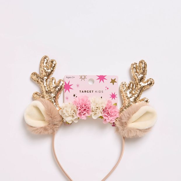 Floral Reindeer Christmas Headband
