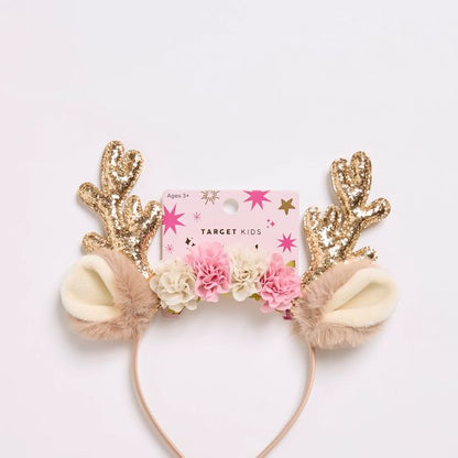 Floral Reindeer Christmas Headband