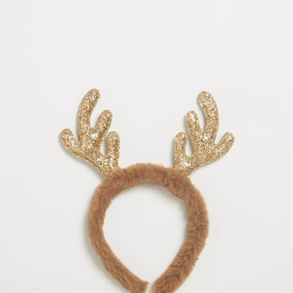 Fluffy Reindeer Christmas Headband