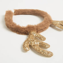Fluffy Reindeer Christmas Headband
