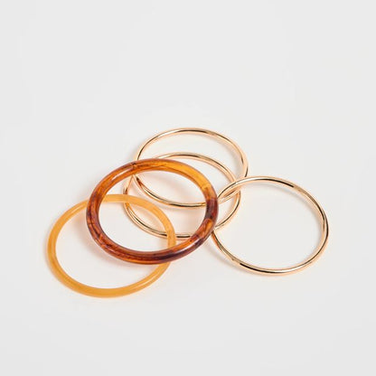 Metal Resin Mixed Bangle Set