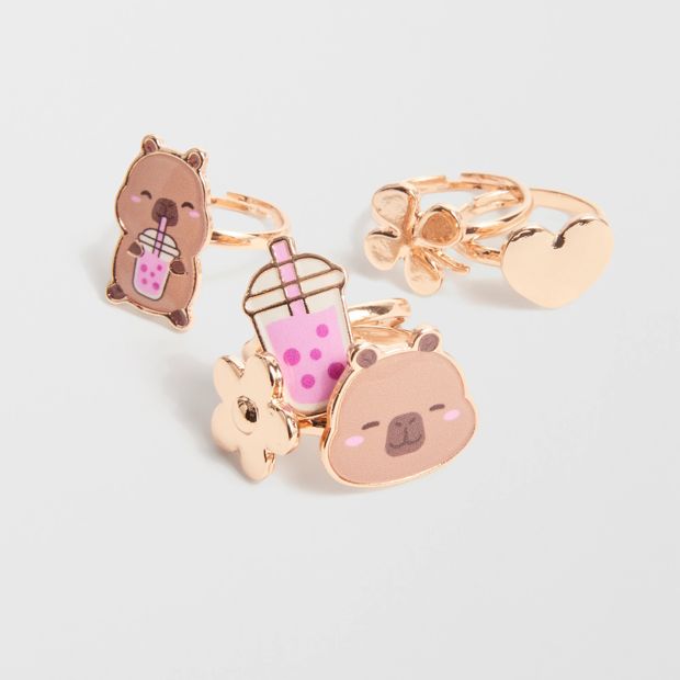 CapyFun Capybara 6 Pack Rings Set