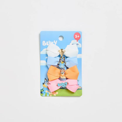 Bluey & Bingo 4 Pack Bow Clips