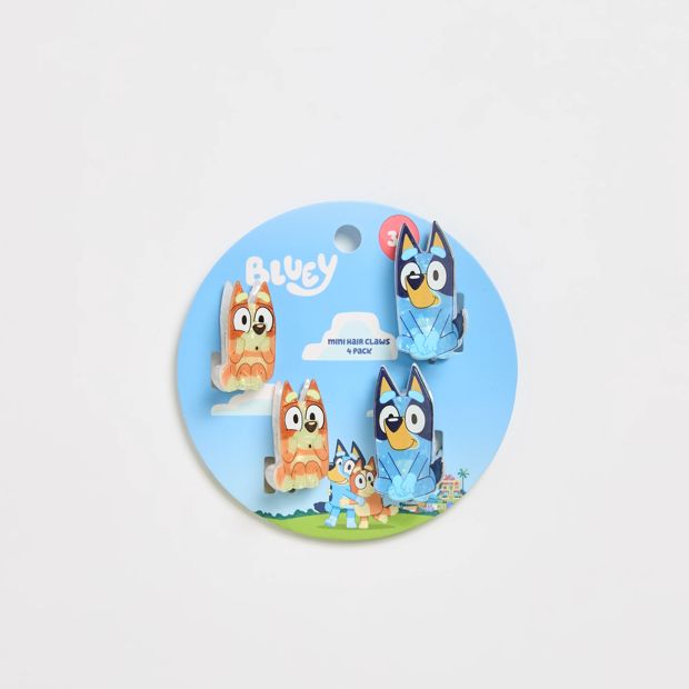 Licensed Bluey & Bingo 4 Pack Mini Claw Clips