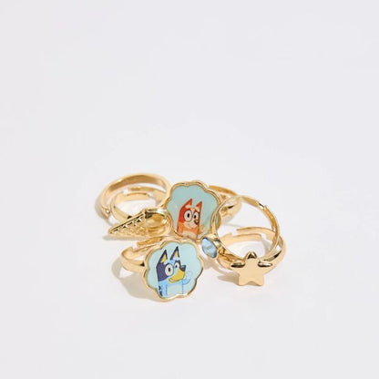 Bluey & Bingo 6 Pack Ring Set