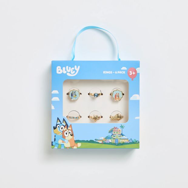 Bluey & Bingo 6 Pack Ring Set