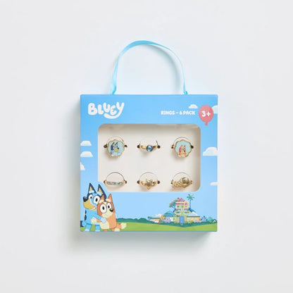 Bluey & Bingo 6 Pack Ring Set