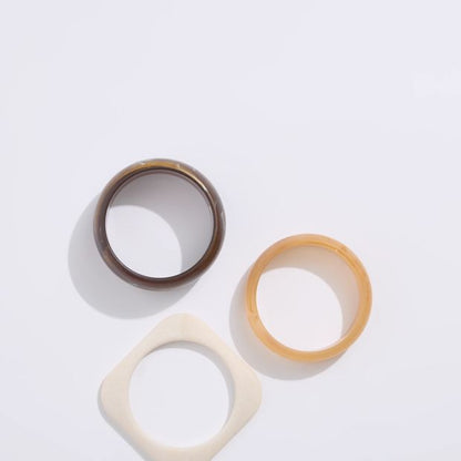 3 Pack Matte Resin Bangle Set