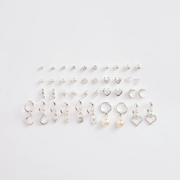 20 Pack Faux Pearl Mini Huggie Earrings