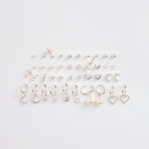 20 Pack Faux Pearl Mini Huggie Earrings