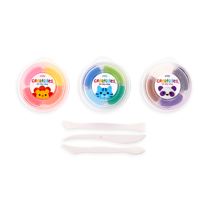 Ooly Creatibles DIY Air Dry Clay Kit 12 Colours Playdough Sand Toys Sensory Toys Art and craft for kids 6yrs+