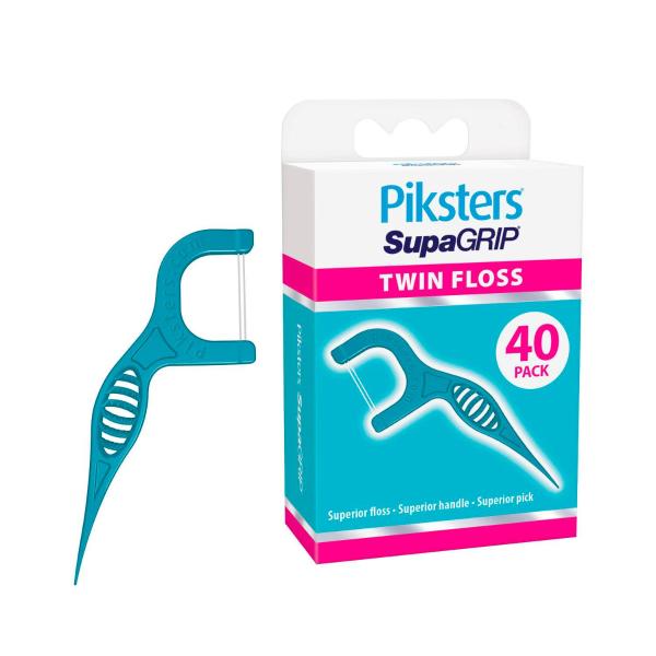 PIKSTERS SUPAGRIP FLOSS PICKS TWIN 40 PACK