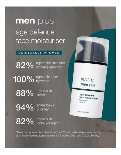 Mens Plus Age Defence Face Moisturiser 80ml