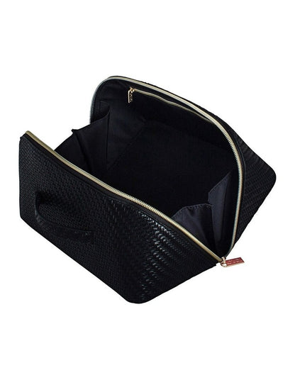 Herringbone Beauty Bag Large in Licorice