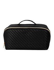 Herringbone Beauty Bag Medium in Licorice