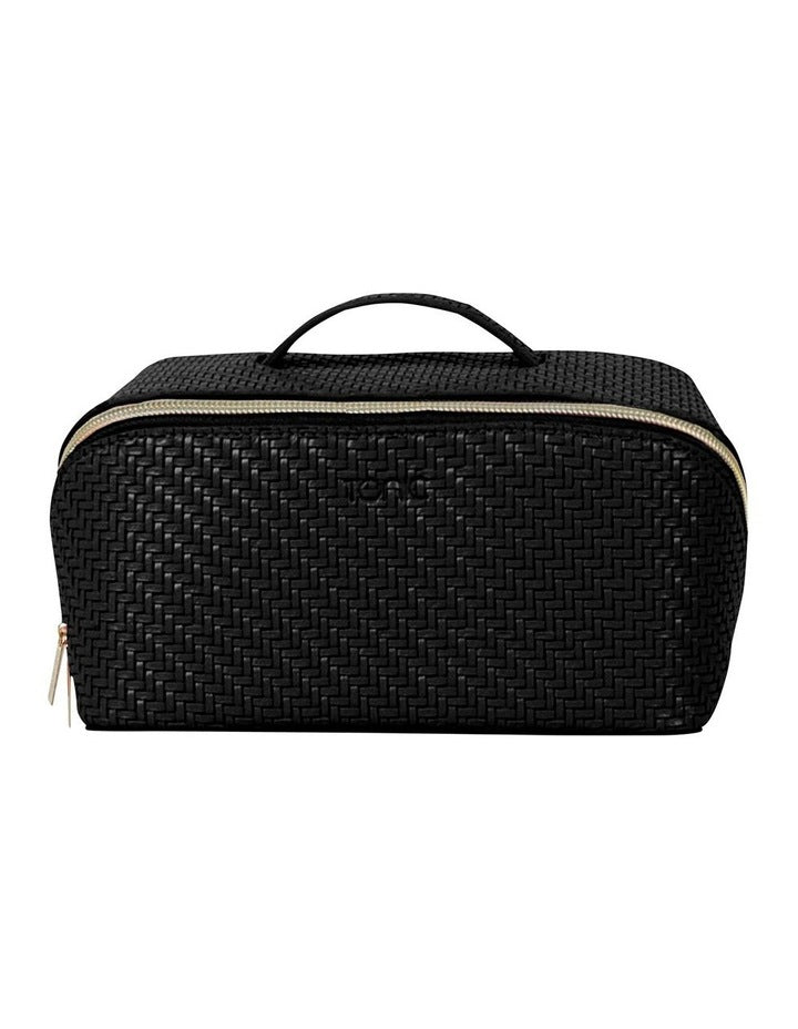 Herringbone Beauty Bag Medium in Licorice