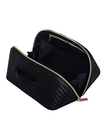 Herringbone Beauty Bag Medium in Licorice