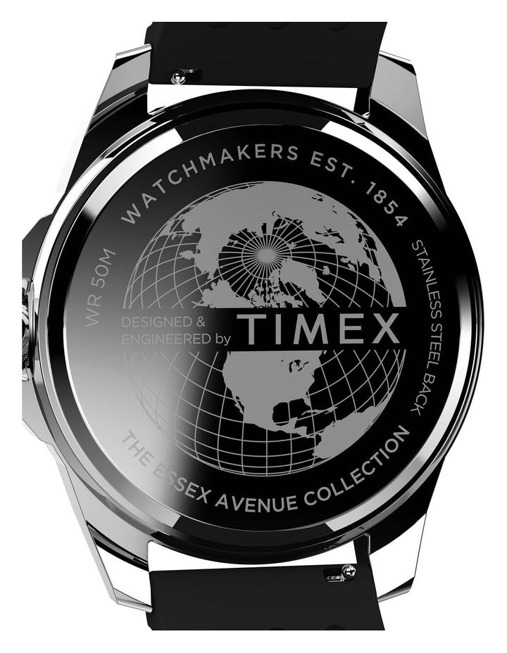 Essex Ave Rubber Watch in Black