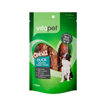VITAPET CHEWZ DOG TREATS JUMBO STICKS DUCK 3 PACK