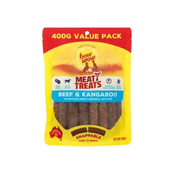 BOW WOW MEATY DOG TREATS BEEF & KANGAROO 400G