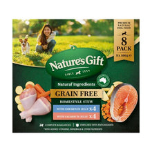 NATURE'S GIFT GRAIN FREE HOMESTYLE STEW WITH CHICKEN SALMON DOG FOOD 8X100G
