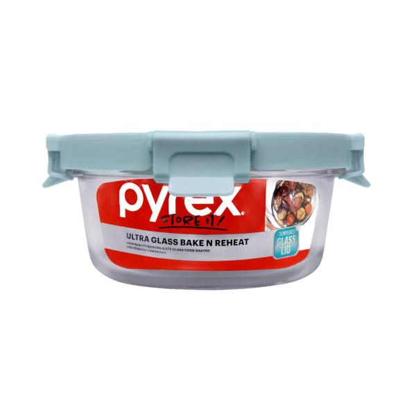 PYREX ULTRA GLASS BAKE N REHEAT ROUND CONTAINER 650ML