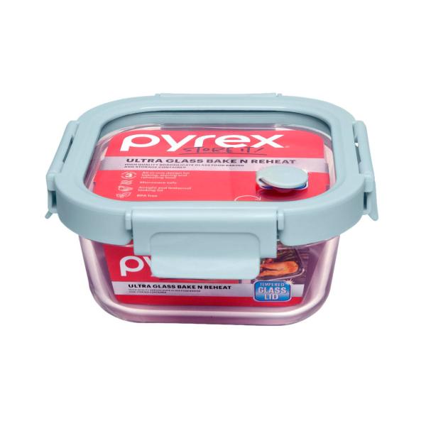 PYREX ULTRA GLASS BAKE N REHEAT SQUARE CONTAINER 520ML