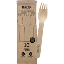BioPak Wooden Forks 10 Pack