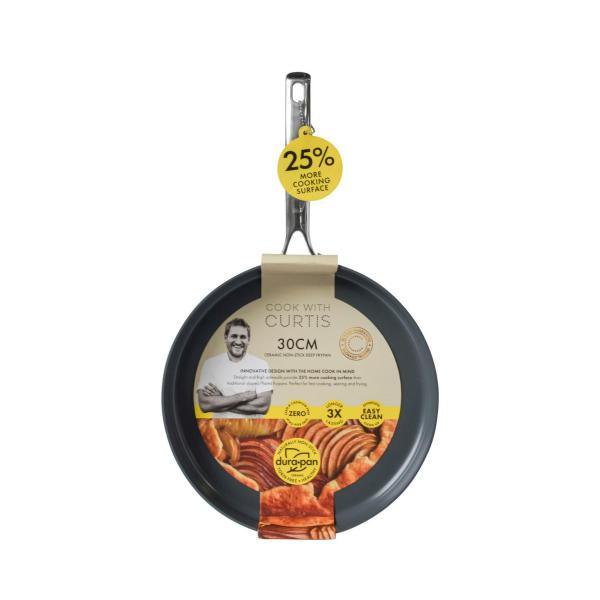 COOK WITH CURTIS DURAPAN CERAMIC NON-STICK FRYPAN 30CM