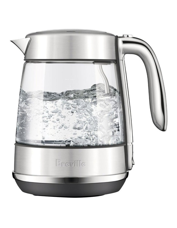 The Crystal Luxe Glass Kettle in Brushed Stainless Steel BKE765BSS4JAN1